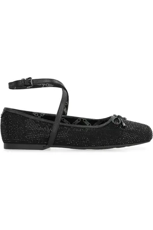 Michael Kors Sko, Dame, Sort, 38 EU, Læder, Rhinestone Ballerina med ankelrem