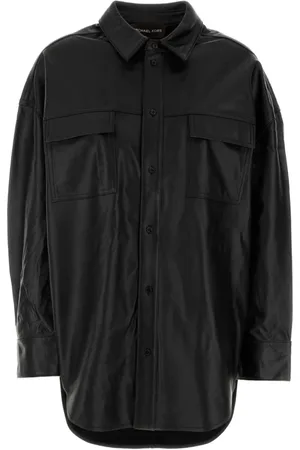 Michael Kors Bluser & Skjorter, Dame, Sort, XS, Læder, Oversize Sort i Sort Læder
