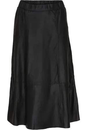 Btfcph Nederdel, Dame, Sort, 2XL, Læder, A-formet læderskørt 100096