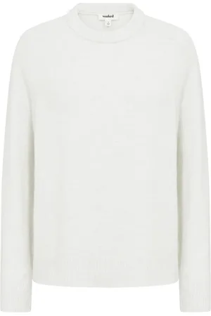 Soaked in Luxury Strik, Dame, Hvid, L, Uld, Blød Strik Pullover i Knust Hvid
