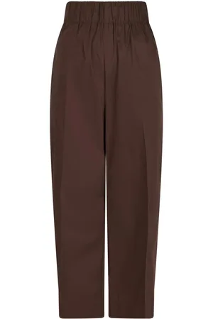 Neo Noir Bukser, Dame, Brun, M, Bomuld, Mørkebrune Poplin Bukser Yana Model