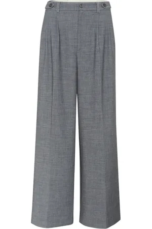 Gestuz Bukser, Dame, Grå, XS, Polyester, Bredbenede Bukser Grå/Blå Melange