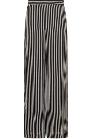 Michael Kors Bukser, Dame, Sort, M, Polyester, Stribede Georgette Vidbukser