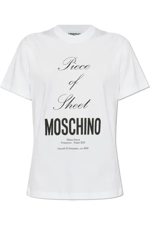 Moschino Top, Dame, Hvid, XS, Bomuld, T-shirt med print
