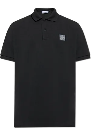 Stone Island Top, Herre, Sort, 2XL, Bomuld, Polo med logo