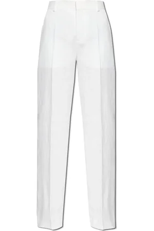 Moschino Bukser, Dame, Hvid, XS, Linned, Linnedbukser med presse