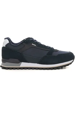 HUGO BOSS Sko, Herre, Blå, 42 EU, Læder, Parkour Sneaker med sidelogo