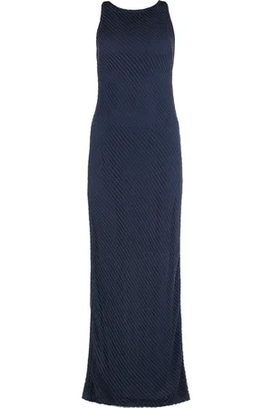 Ralph Lauren Kjole, Dame, Blå, 2XS, Polyester, Maxikjole med mikroperler