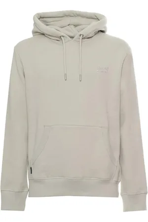 Superdry Sweathshirts & Hoodies, Herre, Grå, XL, Bomuld, Solid Hoodie med Logo Lomme