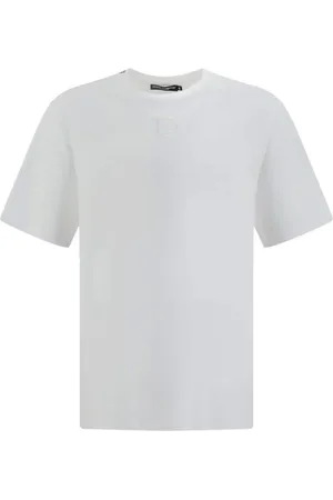 Dolce & Gabbana Top, Herre, Hvid, M, Bomuld, Broderet Logo Bomuld T-shirt