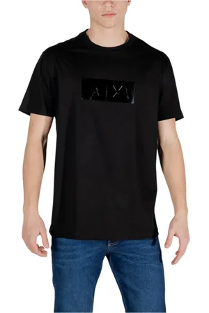Armani Exchange Top, Herre, Sort, M, Bomuld, Sort Bomuld Rund Hals T-Shirt