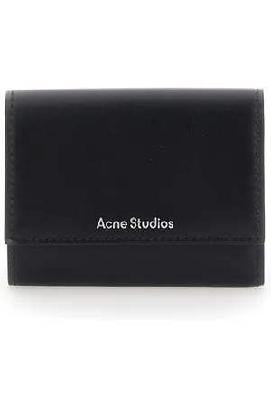 Acne Studios Tilbehør, Herre, Sort, ONE SIZE, Læder, Sort Trekløverpung med Tryklås