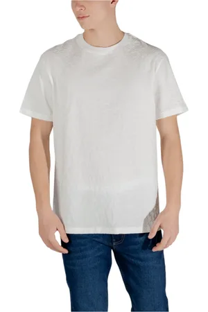 Armani Exchange Top, Herre, Hvid, L, Bomuld, Hvid Bomulds T-Shirt Kort Ærme