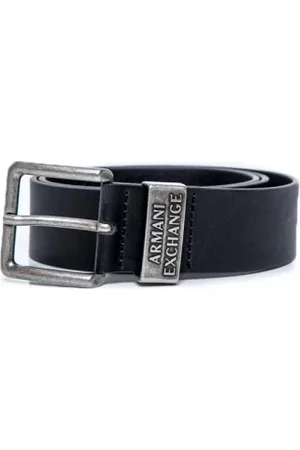 Armani Exchange Tilbehør, Herre, Sort, 105 CM, Læder, Sort læderbælte med spænde