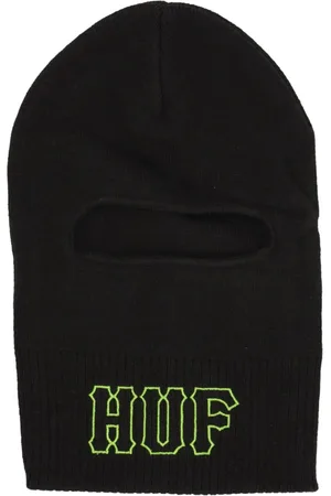 Huf Tilbehør, Herre, Sort, ONE SIZE, Sort Balaclava Vogel Konvertibel Beanie