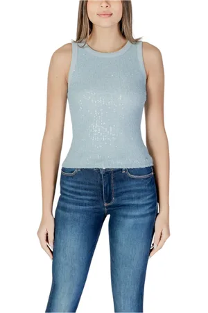 Guess Top, Dame, Blå, XL, Bomuld, Blå Paillet Tank Top