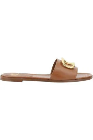 VALENTINO GARAVANI Sko, Dame, Brun, 36 EU, Stud Slide Sandal