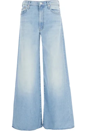 Mother Jeans, Dame, Blå, W25, Bomuld, Lys Blå Brede Jeans i Bomuld