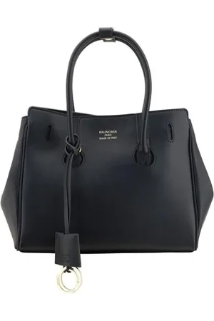 Balenciaga Taske, Dame, Sort, ONE SIZE, Uld, Læder skuldertaske med justerbar rem
