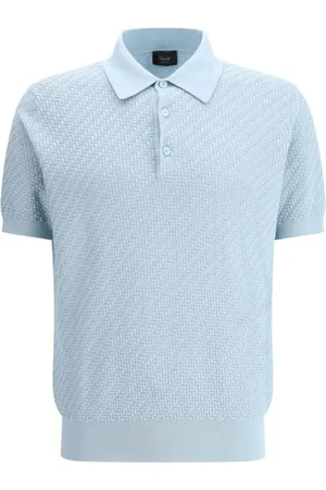 BRIONI Top, Herre, Blå, M, Bomuld, Klassisk Polo Skjorte Mr20 Stil