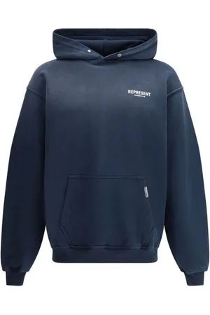 Represent Sweathshirts & Hoodies, Herre, Blå, M, Bomuld, Monogram bomuldshættetrøje med justerbar hætte