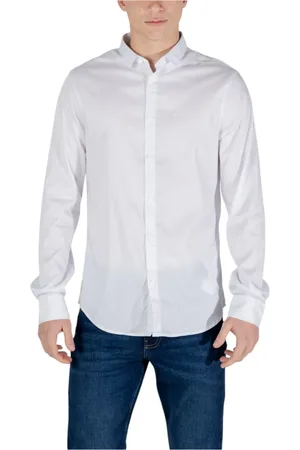 Armani Exchange Skjorte, Herre, Hvid, 2XL, Stretch Fabric Button-Up Skjorte