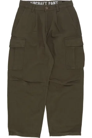 Alpha Industries Bukser, Herre, Grøn, W36, Bomuld, Cargo Lomme Flyverbukser Mørk Oliven
