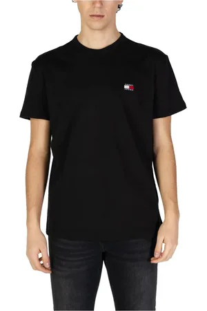 Tommy Hilfiger Top, Herre, Sort, S, Bomuld, Sort Bomuld Rund Hals T-shirt