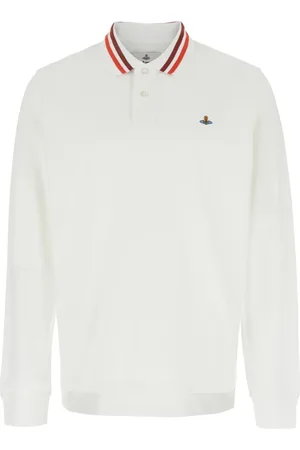 Vivienne Westwood Top, Herre, Hvid, L, Bomuld, Hvid Polo Skjorte med Orb Logo