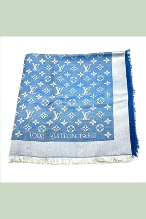 LOUIS VUITTON Pre-owned, Dame, Blå, ONE SIZE, Uld, Pre-owned Silke trklaeder