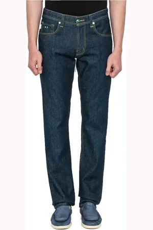 sartoria tramarossa Jeans, Herre, Blå, W38, Bomuld, Blå Regular Fit Grøn Sy Jeans