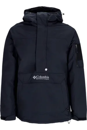 Columbia Jakke, Herre, Sort, XL, Uld, Sort Pullover Anorak Jakke med Høj Hals