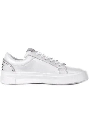 GCDS Sko, Dame, Hvid, 40 EU, Læder, Læder Sneakers med Gummisål