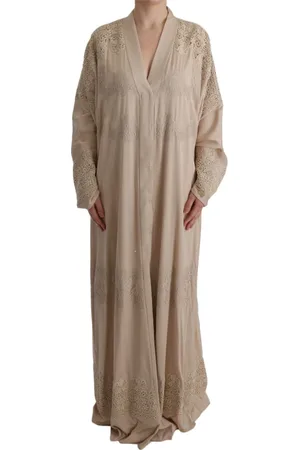 Dolce & Gabbana Kjole, Dame, , XL, Bomuld, Blomstret Lace Kaftan Kjole