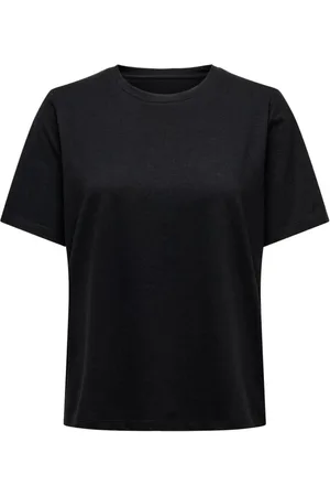 ONLY Top, Dame, Sort, M, Bomuld, Brun Life Shorts Model 15212224