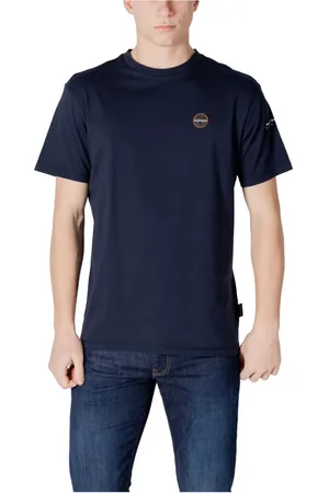 Napapijri Top, Herre, Blå, XL, Bomuld, Blå Bomuldst-shirt til forår