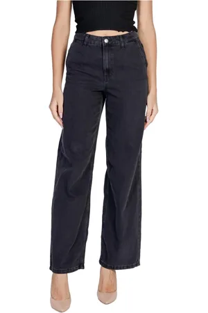 JACQUELINE DE YONG Jeans, Dame, Sort, M, Bomuld, Højtaljede Skinny Sorte Jeans