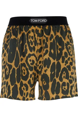 Tom Ford Shorts, Dame, Flerfarvet, XS, Leopard Print Silk Stretch Shorts