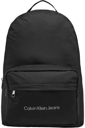 Calvin Klein Taske, Dame, Sort, ONE SIZE, Polyester, Sort lynlås rygsæk med lommer