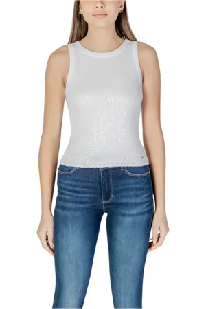 Guess Top, Dame, Hvid, M, Bomuld, Hvid Paillette Tank Top