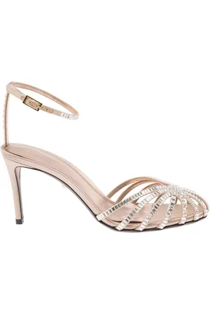 Alevì Milano Sko, Dame, , 39 EU, Læder, Stiletto Sandaler med Rhinestone Pynt
