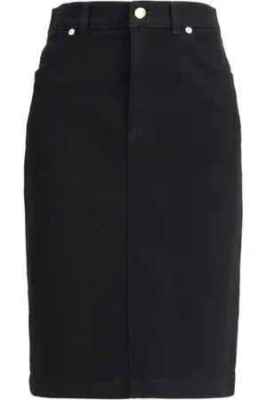 Dolce & Gabbana Nederdel, Dame, Sort, 2XS, Denim, Denim Midi Nederdel med Lynlås Lukning