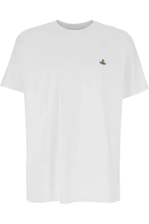 Vivienne Westwood Top, Herre, Hvid, L, Bomuld, Orb Logo Hvid T-shirt Bomuld Mand
