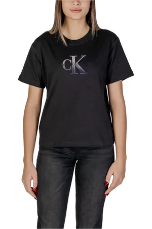 Calvin Klein Top, Dame, Sort, XS, Bomuld, Logo Tee Short Sleeve