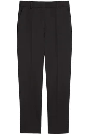 Max Mara Bukser, Dame, Sort, L, Bomuld, Klassiske Cigaretbukser med Viigid
