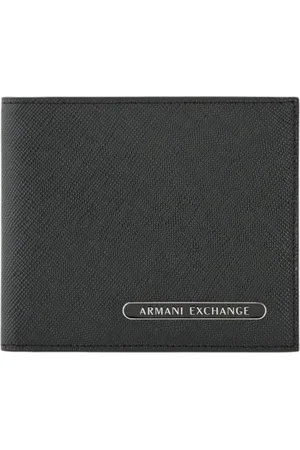 Armani Exchange Tilbehør, Herre, Sort, ONE SIZE, Læder, Sort læderpung med indvendige lommer