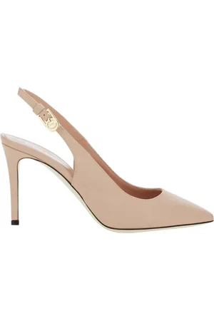 Pollini Sko, Dame, Lyserød, 37 1/2 EU, Læder, Rosa Slingback Stiletto Pumps i Blødt Læder