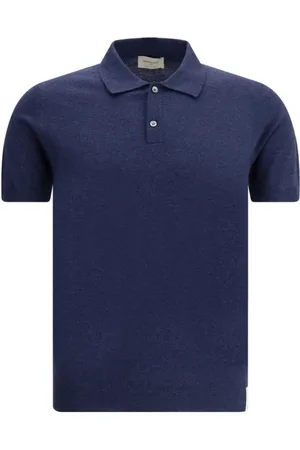 BROOKSFIELD Top, Herre, Blå, L, Bomuld, Ribbet Krave Polo Sweater med Knappelukning