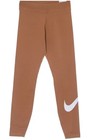 Nike Bukser, Dame, Brun, M, Bomuld, Essentiel Legging med Swoosh Logo