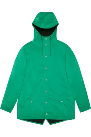 Rains Jakke, Herre, Grøn, S, Uld, Vandtæt Unisex Jakke med Trykknapper